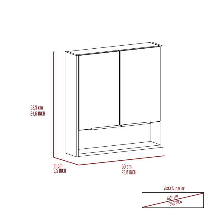 Manchester Rectangle Medicine Cabinet with Mirror Light Oak