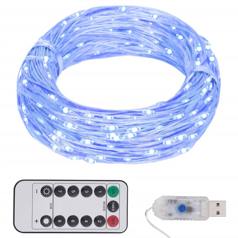 vidaXL LED String with 150 LEDs Blue 49.2'
