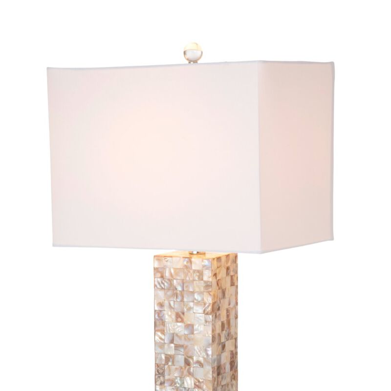 Lux Lighting Harper 28 Nature Mother of Pearl Table lamp w/ Crystals, (Set of 2)