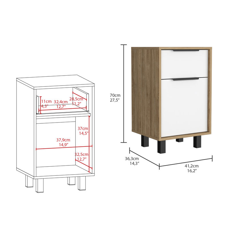 Streamdale Kaia Z Nightstand with Drawer, Cabinet, and Superior Top