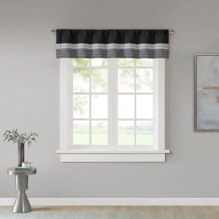 Belen Kox Black Pintuck Window Valance, Belen Kox