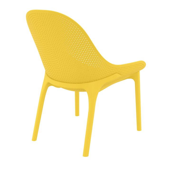32.75" White Solid Patio Lounge Chair