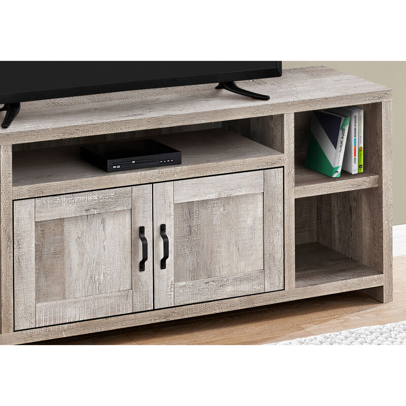 Monarch Specialties I 2742 Tv Stand, 60 Inch, Console, Media Entertainment Center, Storage Cabinet, Living Room, Bedroom, Laminate, Beige, Transitional