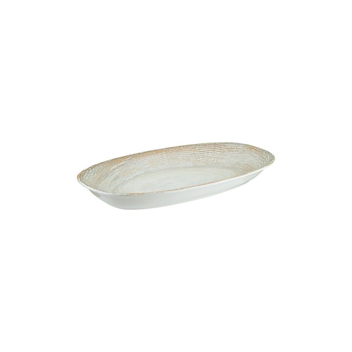 Patera 11.25" x 6.75" x h:1.25" Oval Decorated Porcelain Platter