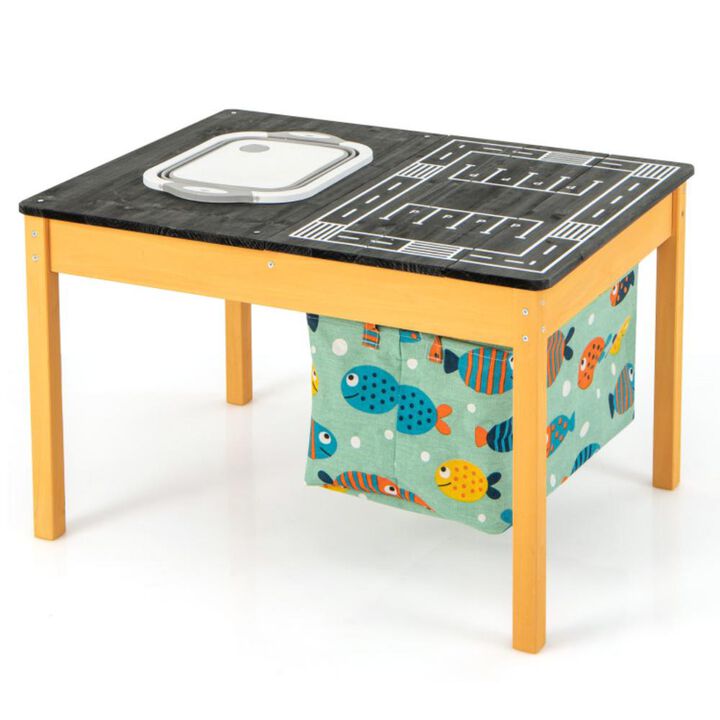 Hivvago 3-in-1 Kids Sand Water Activity Table with Foldable Storage Bin