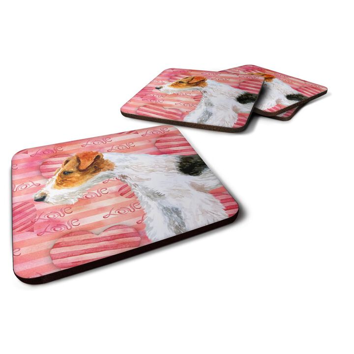 Caroline's Treasures Fox Terrier Love Decorative coasters, Multicolor