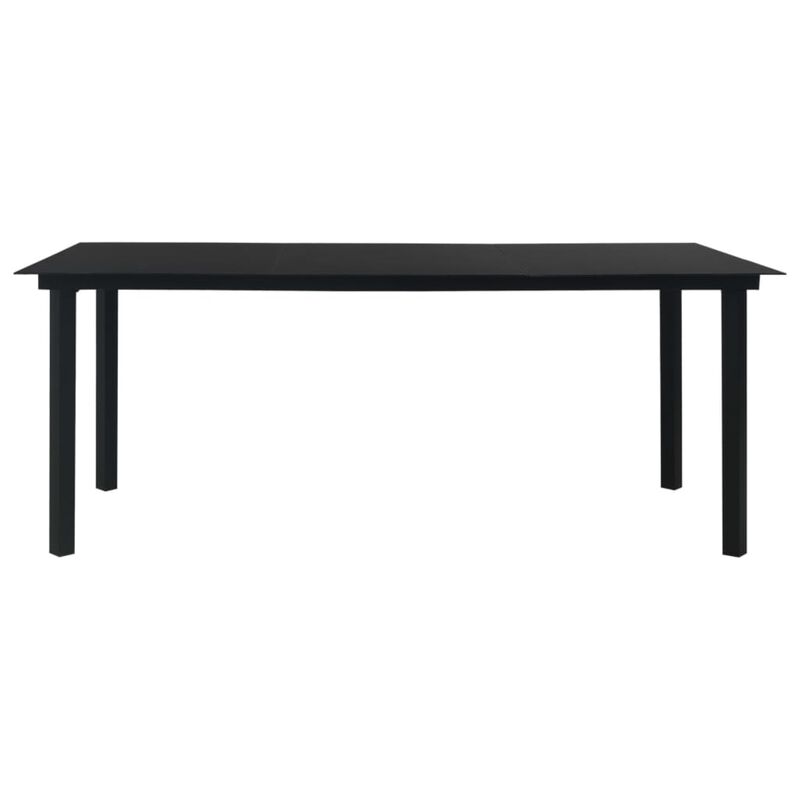 vidaXL 9 Piece Garden Dining Set Black Glass and Steel