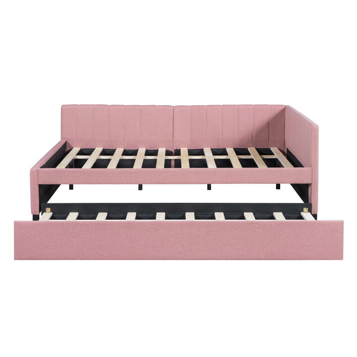 Merax Upholstered Daybed Bed Frame with Trundle