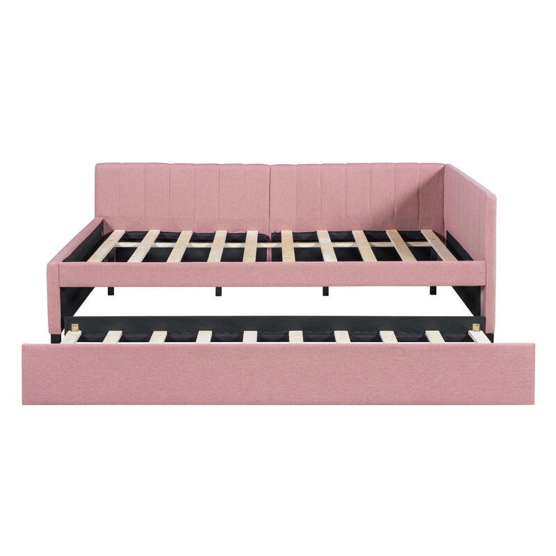 Merax Upholstered Daybed Bed Frame with Trundle