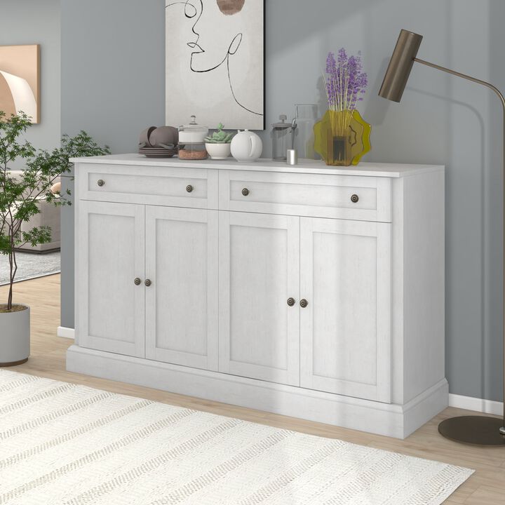Kitchen Sideboard Storage Buffet Cabinet with 2 Drawers & 4 Doors Adjustable Shelves