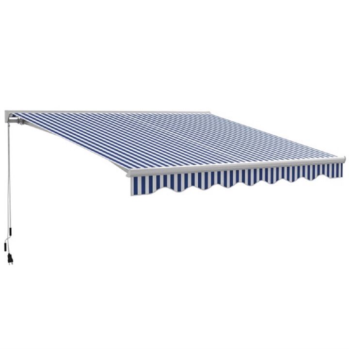 Remote-Controlled Retractable Patio Awning, Weather-Resistant Motorized Canopy