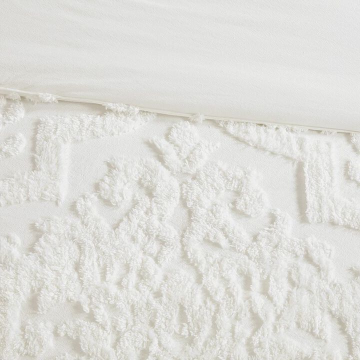 Belen Kox Seraphina White Chenille Duvet Cover Set, Belen Kox