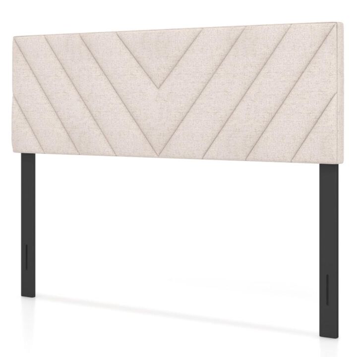 Hivvago Linen Upholstered Headboard for Full and Queen Size Bed Frames-Beige