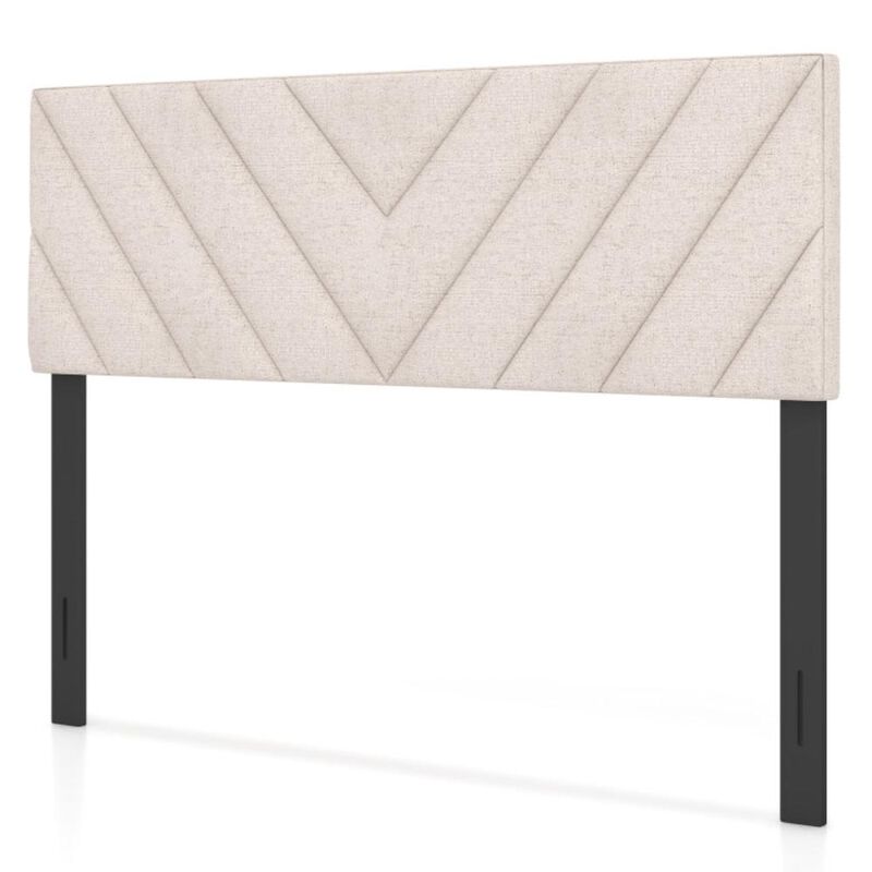Hivvago Linen Upholstered Headboard for Full and Queen Size Bed Frames-Beige
