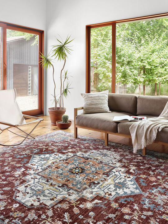 Samra SAM10 Brick/Grey 5'3" x 7'9" Rug