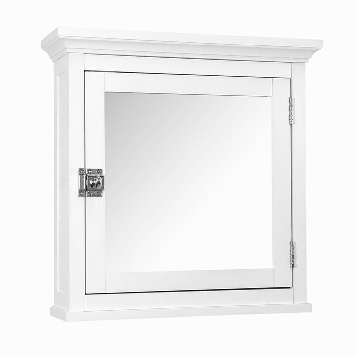 Teamson Home Madison Removable Wooden Medicine Cabinet with Mirrored Door- White