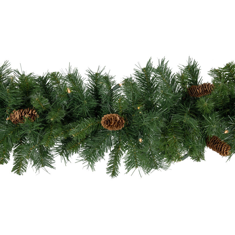 9' x 12" Pre-Lit Dakota Red Pine Artificial Christmas Garland - Clear Dura Lights