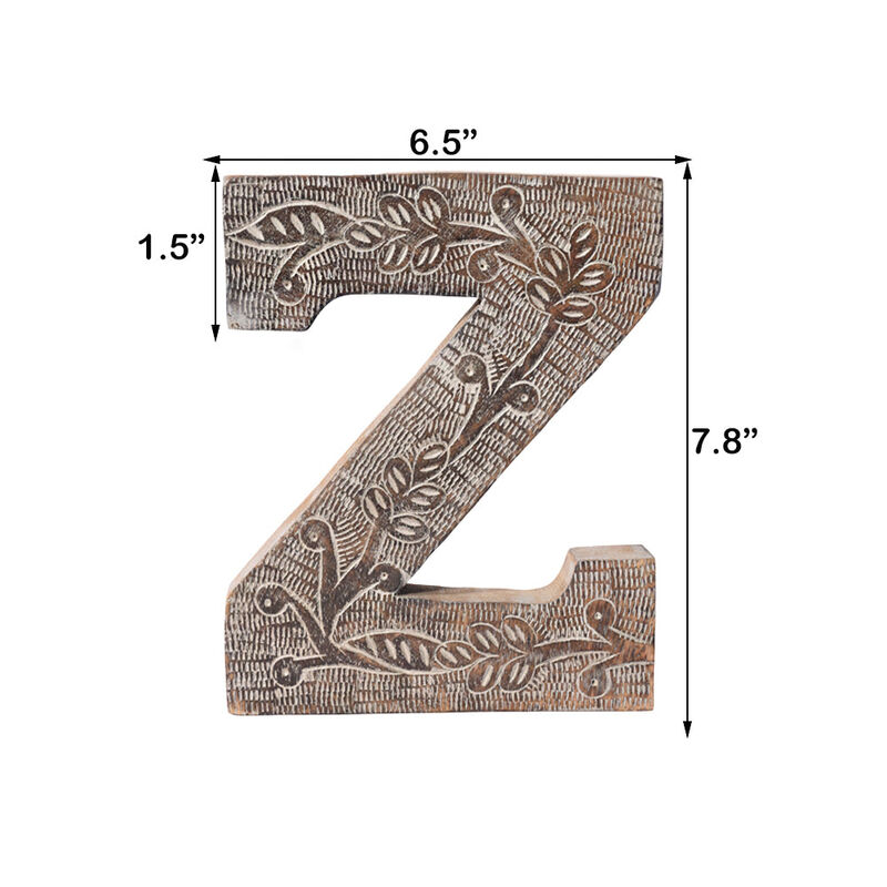 Vintage Gray Handmade Eco-Friendly "Z" Alphabet Letter Block For Wall Mount & Table Top D�cor