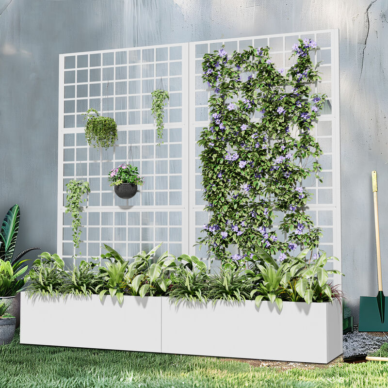 71*35.5 Metal Planter Box with Trellis