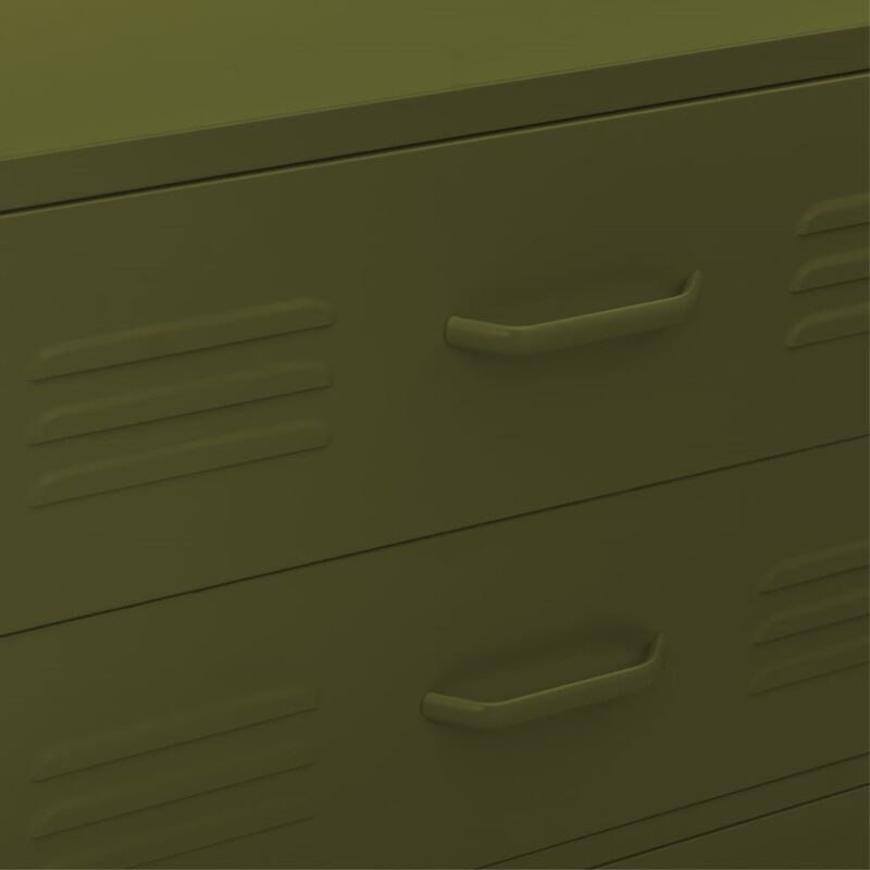 vidaXL Chest of Drawers Olive Green 31.5"x13.8"x40" Steel