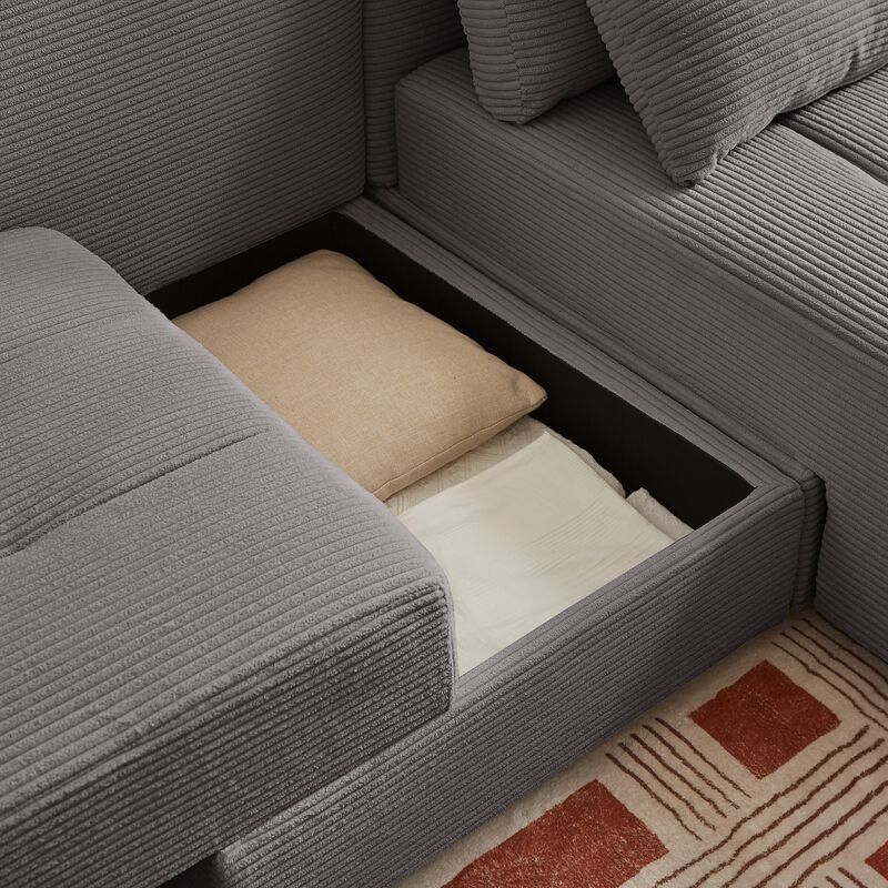 Merax Convertible 3 in 1 Sleeper Sectional Sofa