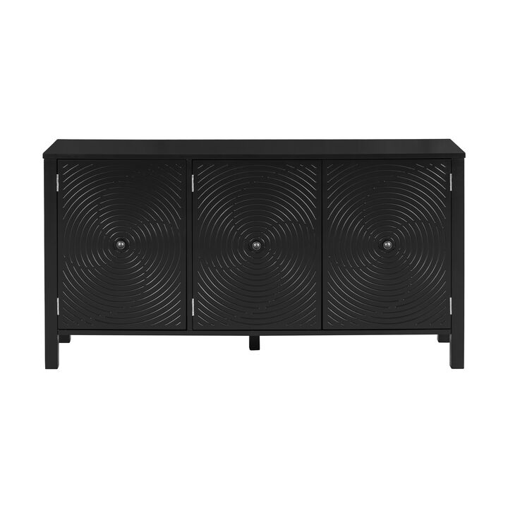 Merax Sideboard Cabinet with Curved Swirl Patterned Doors