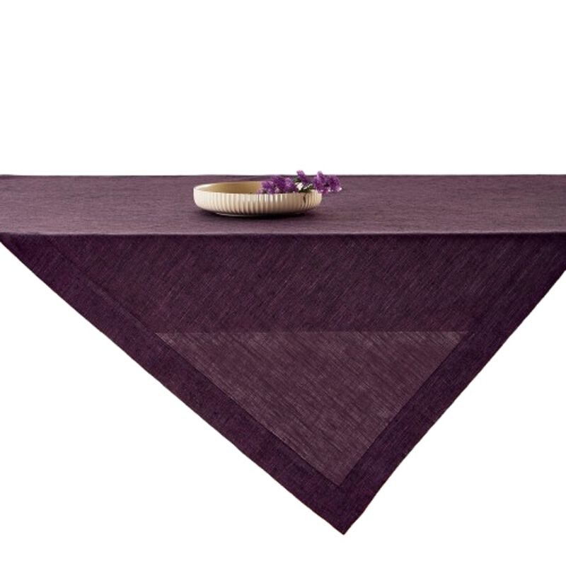 Solino Home 100% Pure Linen Table Throw 52 x 52 Inch | Athena