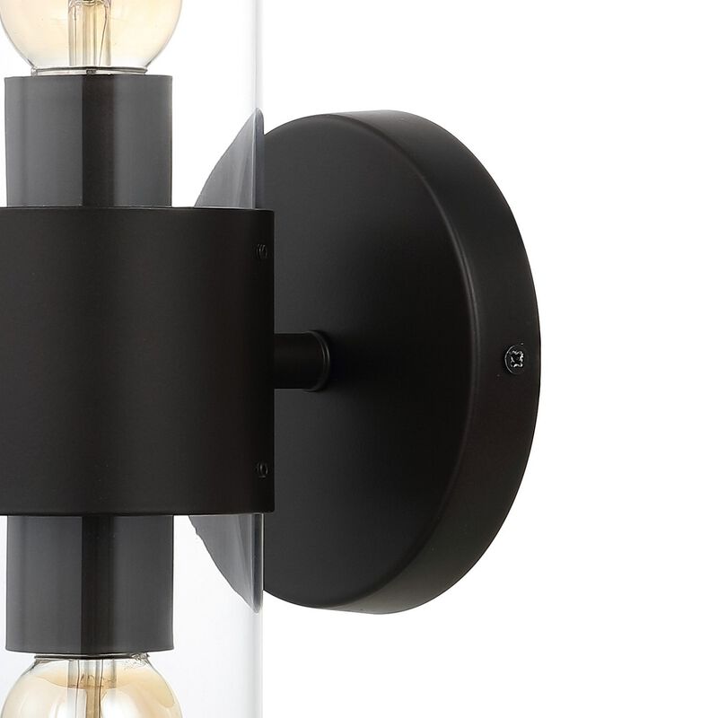 Quinn Farmhouse Industrial Iron/Acrylic LED Sconce