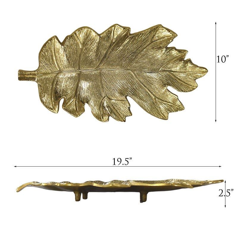 Handmade Decorative Gold Color Coated 8.26 x 4.13 x 0.9 Inches Aluminium Tray 053AB BBH Home's