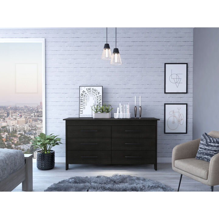 Southington 6-Drawer Rectangle Dresser Black Wengue
