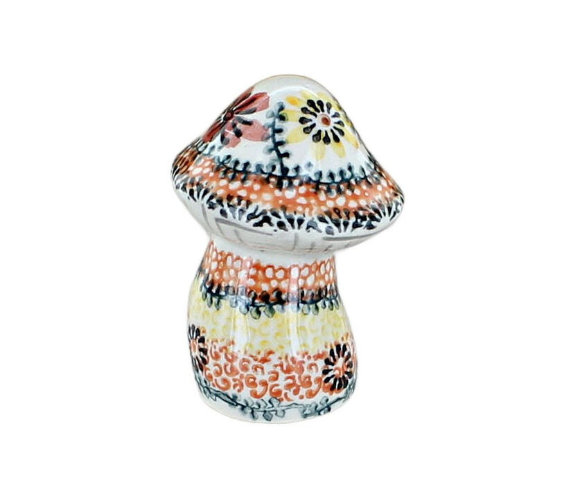 Blue Rose Polish Pottery Marigold Mini Mushroom