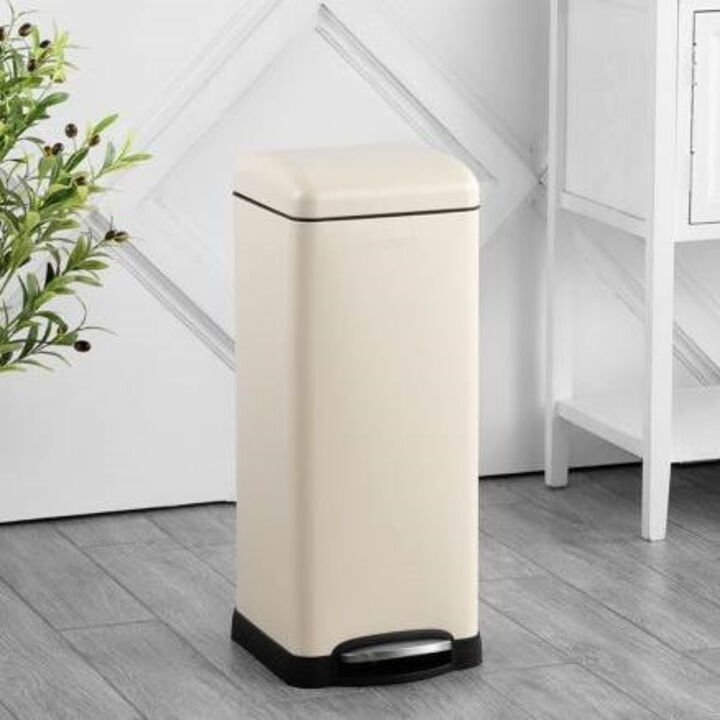 Retro 8-Gallon Trash Bin – Step-On Stainless Steel Can with Durable Finish