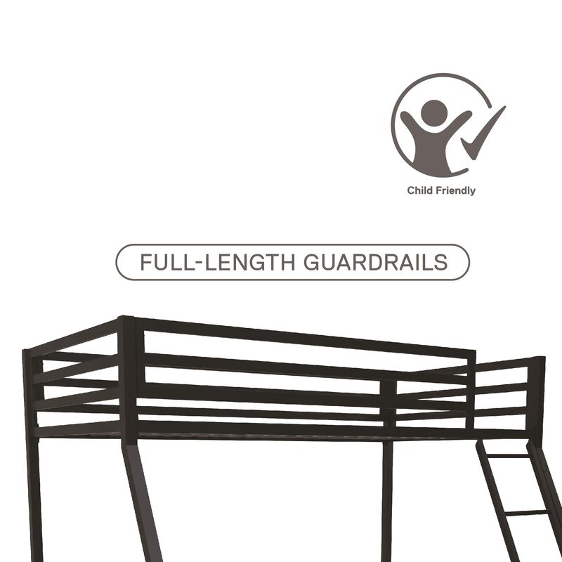 Mainstays Premium Twin over Full Metal Bunk Bed, Black