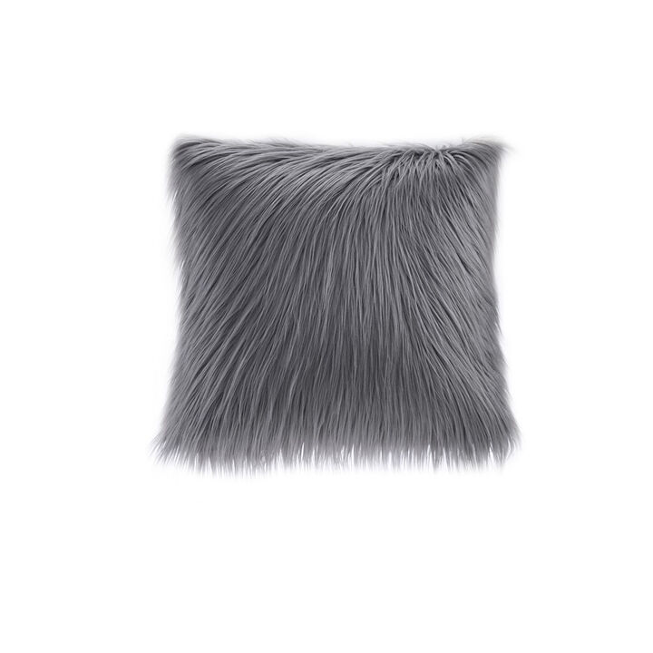 Gracie Mills Acevedo Plush Faux Fur Square Pillow
