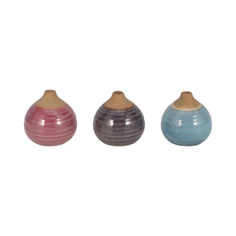 Glazed Bud Vases Set