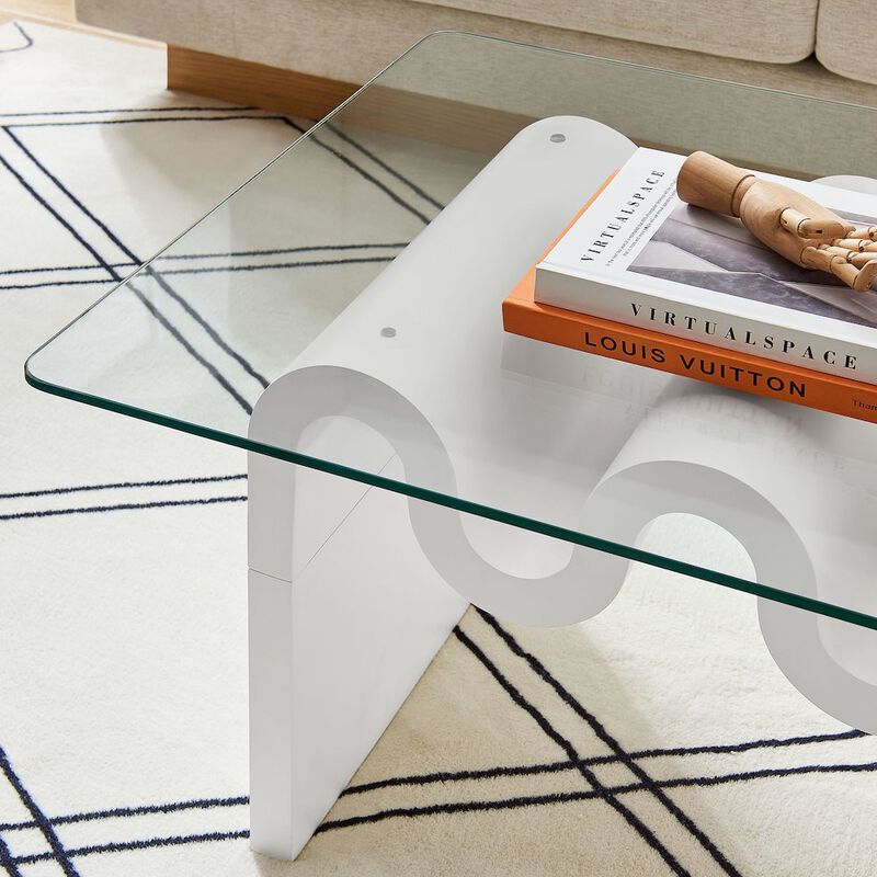 Modway Ondine Glass Top Coffee Table