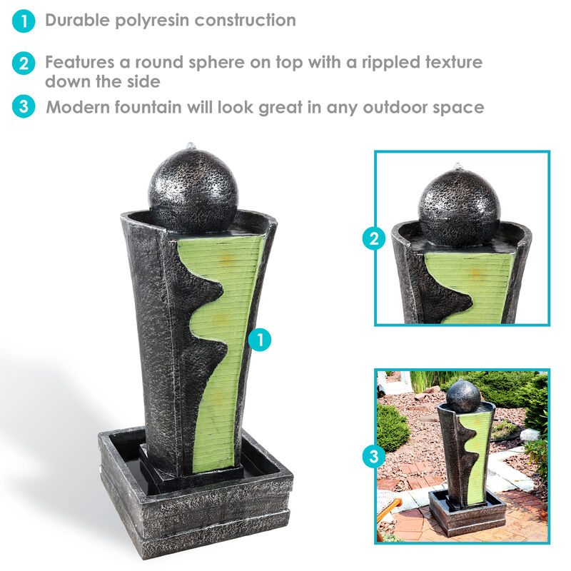 Sunnydaze Electric Art Deco Rippling Stream Outdoor Water Fountain - 39 in