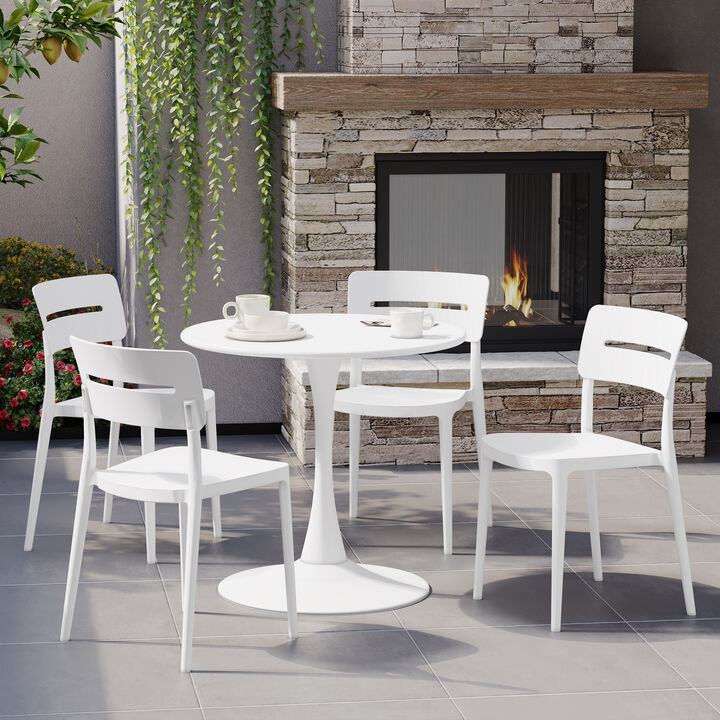 WestinTrends Outdoor Modern Stackable Plastic Patio Dining Chairs (Set of 4)