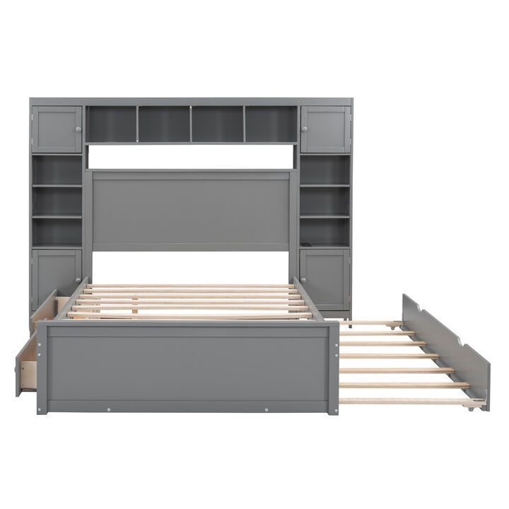 Merax Storage Platform Bed with Sockets