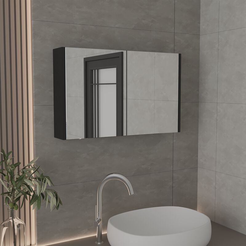 Cantwell Medicine Cabinet 19.70" H, with 2 Doors, 3 Shelves, 2 Mirrors, White