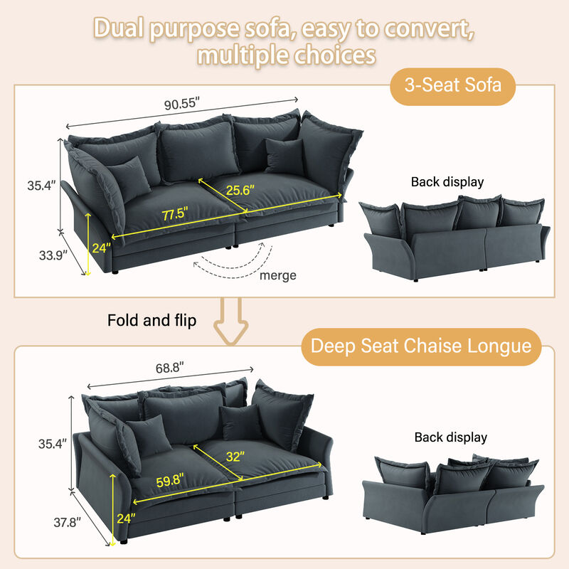 Merax Modern Comfy Upholstered Sofa Cloud Couch