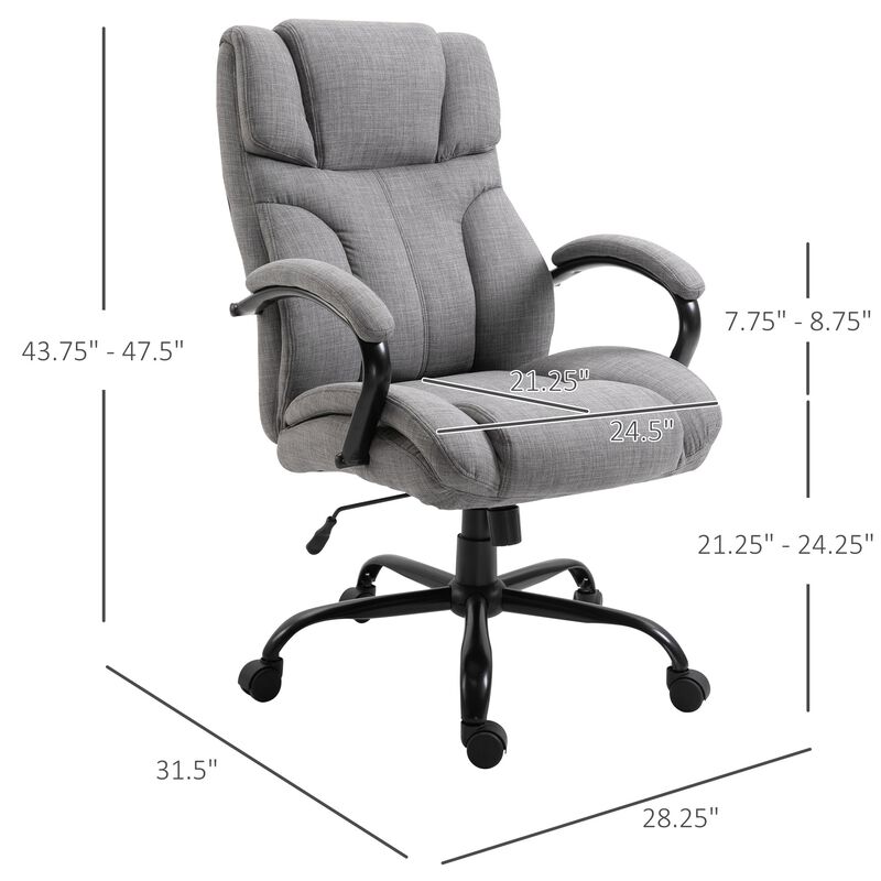 Light Grey Executive Seat: Big & Tall 500lbs Office Chair