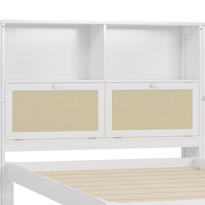 Merax Wooden Platform Bed with Storage Headboard