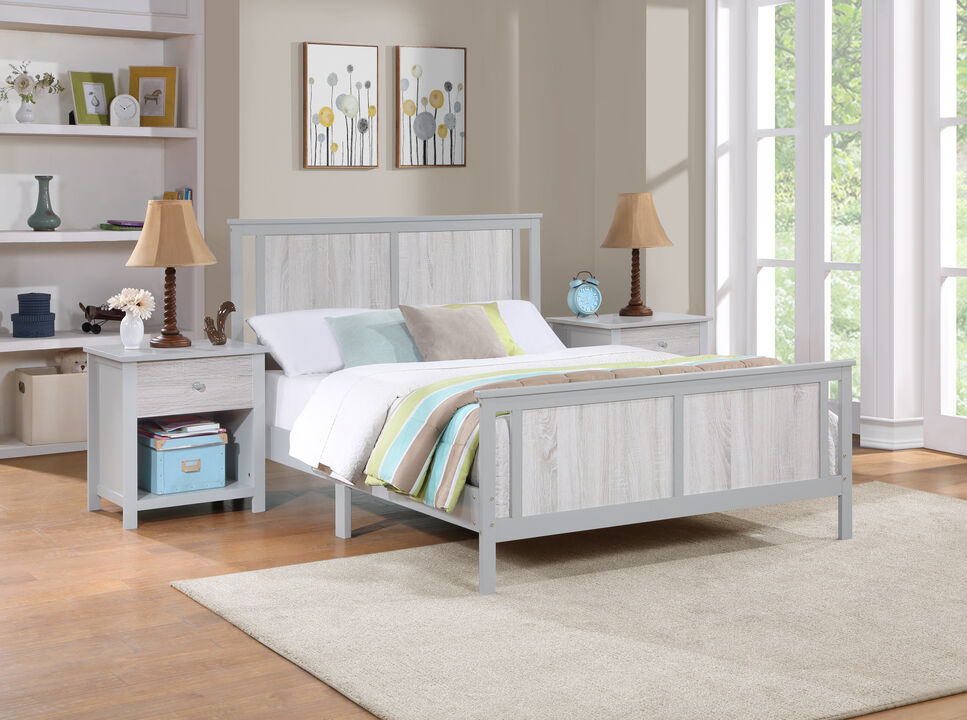 Olive & Opie Connelly Reversible Panel Full Bed Gray/Rockport Gray