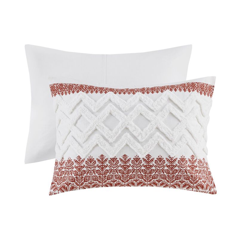 Gracie Mills Robbins Chenille Tufted 3-Piece Cotton Duvet Cover Set