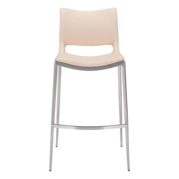Belen Kox Ace Bar Chair (Set of 2), Light Pink &  Brushed Stainless Steel, Belen Kox