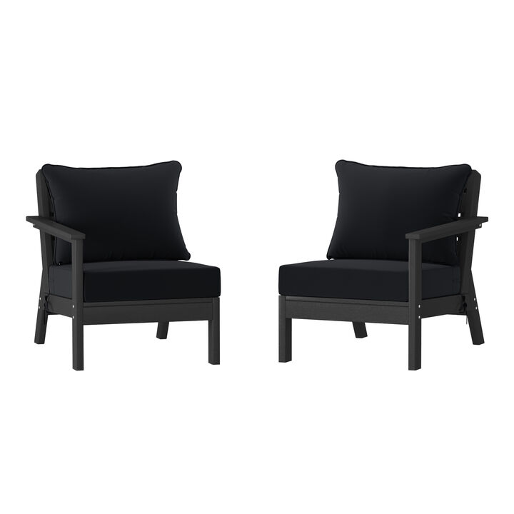 WestinTrends Outdoor Patio HDPE Loveseat Sofa with Patio Cushions