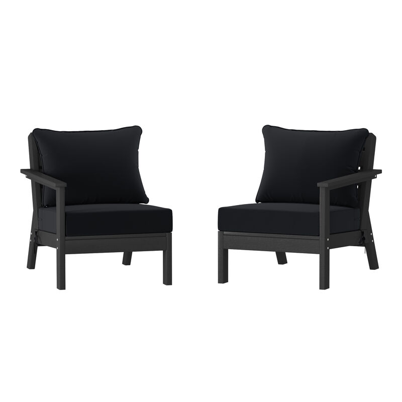 WestinTrends Outdoor Patio HDPE Loveseat Sofa with Patio Cushions