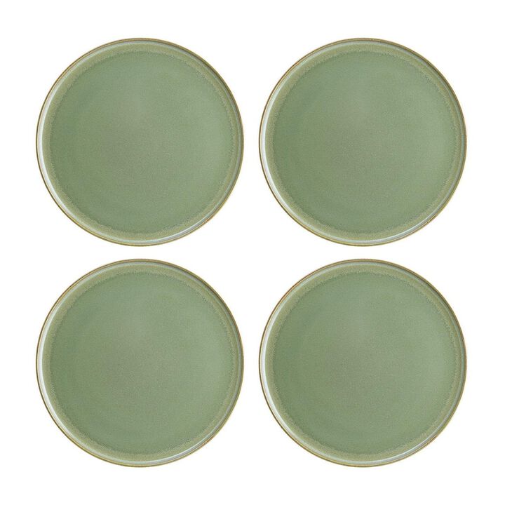 Sage dia.6.25" Round Green Porcelain Plate (Set of 4)