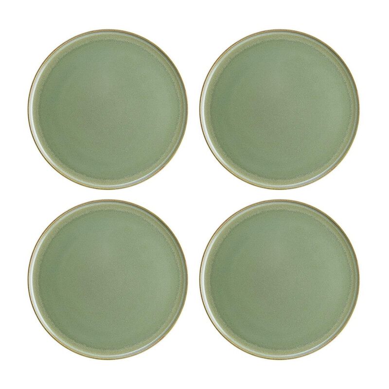 Sage dia.6.25" Round Green Porcelain Plate (Set of 4)